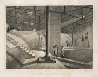 Deel van de boog en een metalen dak Uit: De bouw van de Sint-Isaacskathedraal, 1845