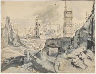 Brussel na het bombardement in 1695