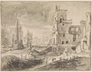Brussel na het bombardement in 1695