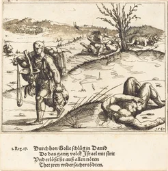 David onthoofdt Goliath, 1547