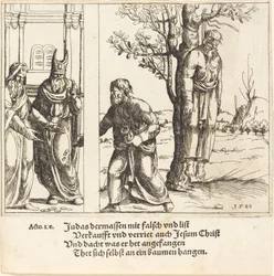 Judas geeft de dertig zilverstukken terug