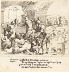 De Mannen van Efraïm Zorgen voor hun Gevangenen en Brengen Hen Terug naar Jericho, 1549