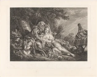 Vertumnus en Pomona in een parklandschap
