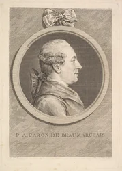 Portret van P.A. Caron de Beaumarchais, 1773