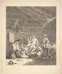 Vignet van het eerste volume, pagina 165: Gebruik van de Russen na het huwelijk en voor de bruiloft