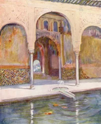 Hal van de ambassadeurs, Het Alhambra (kleurenlitho)