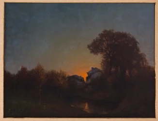 Landschap bij zonsondergang