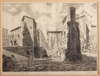 Rome, Porticus van Octaviae, en de Ruïnes van het Marcellus Theater