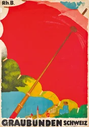 Poster die Graubunden, Zwitserland adverteert