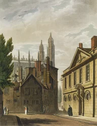 Voorkant van Trinity Hall, Cambridge, uit 