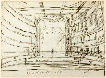 Studie voor Covent Garden Theatre, uit Microcosm of London
