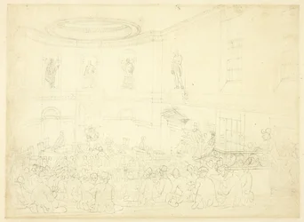 Studie voor India House, de verkoopkamer, uit Microcosm of London