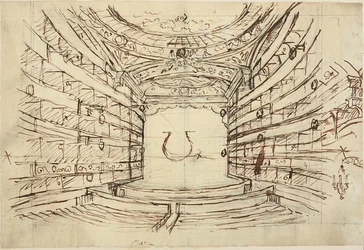 Studie voor Opera House, uit Microcosm of London