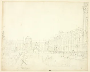 Studie voor Somerset House, Strand, uit Microcosm of London