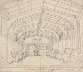 Kapel van het Paleis van de Aartsbisschop, Croydon: Uitzicht vanaf het Oostelijke Eind