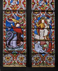 Typen en Antitypen: Jona en de Walvis en de Verrezen Christus (detail)