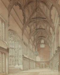 Interieur van een Collegezaal