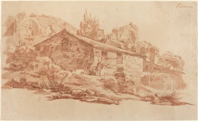 Rustiek gebouw tussen Romeinse ruïnes