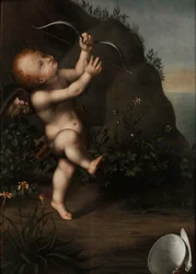 Cupido met een strik