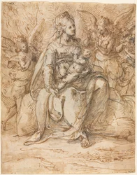 Madonna en Kind met Engelen, late 1500s
