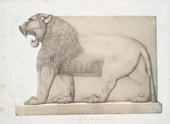 Kolossale leeuw van de Grote Ingang in Nimroud [Calah], 1853