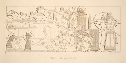 Het beleg van een stad, uit Monumenten van Nineveh, uitgegeven 1849