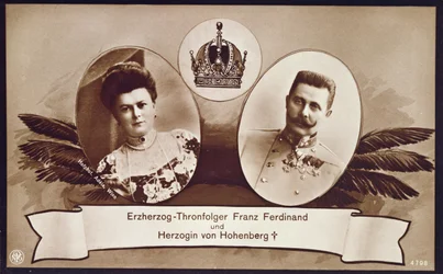 Aartshertog Franz Ferdinand van Oostenrijk, erfgenaam van de Oostenrijkse troon en zijn vrouw, hertogin van Hohenberg, 1914