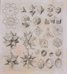 Geometrische vormen, uit Harmonices Mundi door Johannes Kepler (1571-1630) gepubliceerd in Linz, 1619