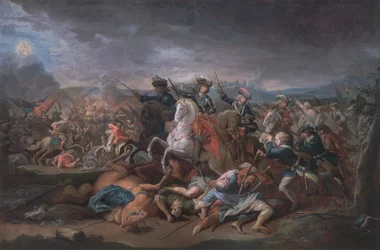 Prins Eugenius van Savoye (1663-1736) bij het Beleg van Belgrado, 16 augustus 1717