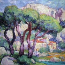 Kleurrijk mediterraan bergdorp