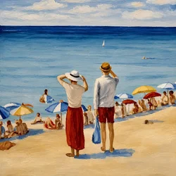 Zomers strandgezicht