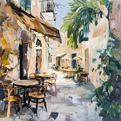 Zonnig Europees café