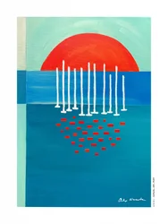 Serene abstracte zonsondergang