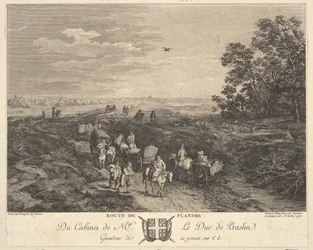 Flanders Road Route de Flandre naar een schilderij in de collectie van de Duc de Praslin