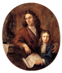 De beeldhouwer Willem Kerrickx en zijn zoon Willem Ignatius