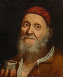 Oude man met koffiekopje