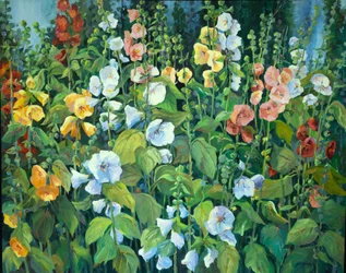 Stokrozen, ca.1990-2005 (olieverf op doek)