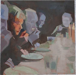 diner 3, 2009, olieverf op aluminium