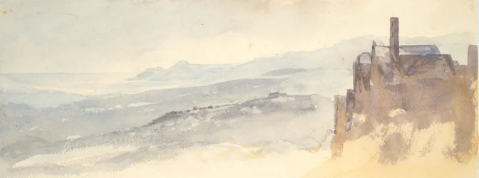 Landschap: Huizen op klif