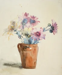 Roze bloemen in vaas