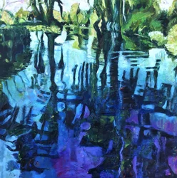 Diepblauwe reflecties