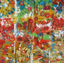 Levendige abstracte tuin