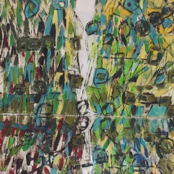 Levendige abstracte penseelstreken