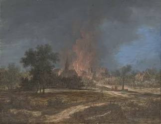 Brand in een dorp