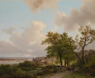 Een stad aan een rivier gezien vanaf een hoogte