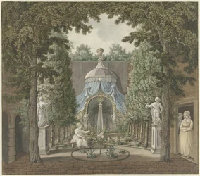Theaterscène in een stadstuin
