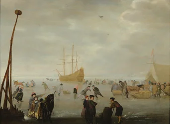Landschap met Schaatsers en Sleeën