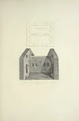 Interieur van het huis van de Inca in Cañar, getekend door Gmelin, illustratie uit "Vues des Cordillères et Monumens des Peuples Indigènes de l
