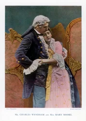 Charles Wyndham en Mary Moore, Engelse acteurs, 1901.