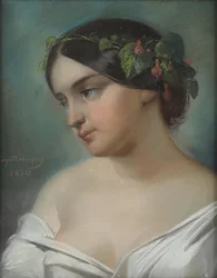 Eugène Demarquay Portret van een meisje 1850